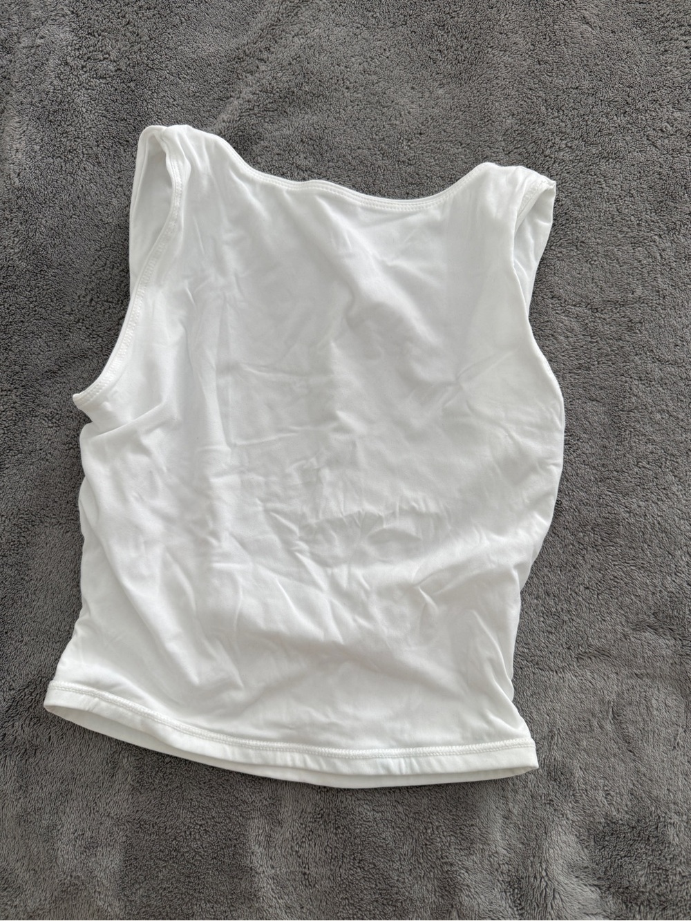Women's White high neck open back Tank Top